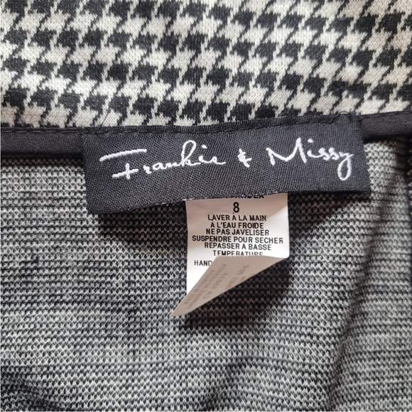 Frankie & missy houndstooth skirt black and white pattern size 8 midi length - Picture 3 of 3